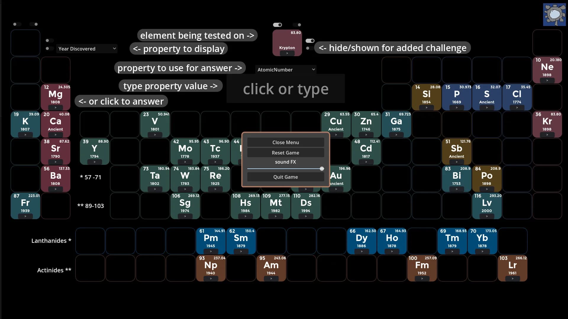 Periodic Table Game görsel 2