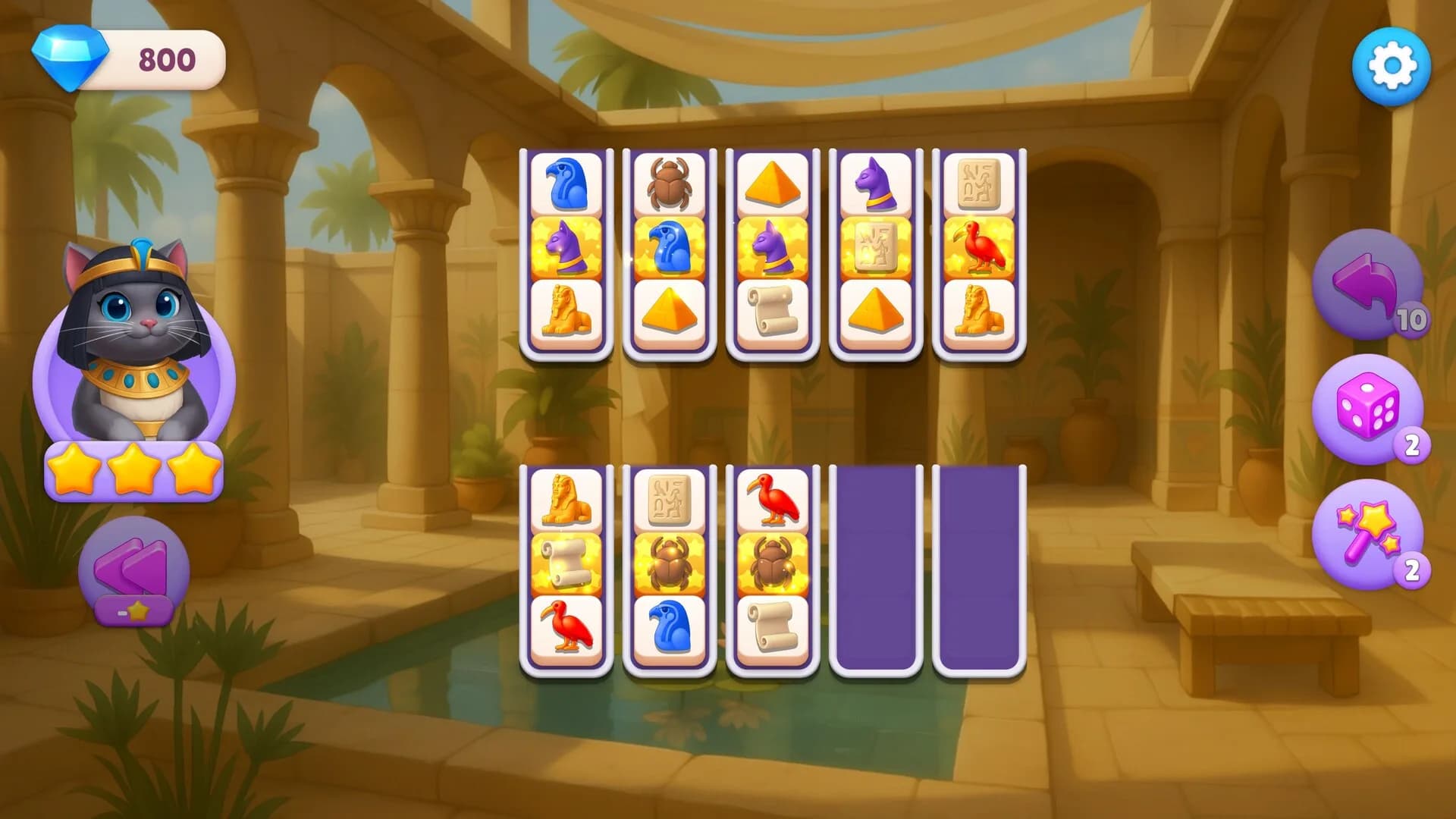Sort Pawzzle: Paws of Pharaoh görsel 2
