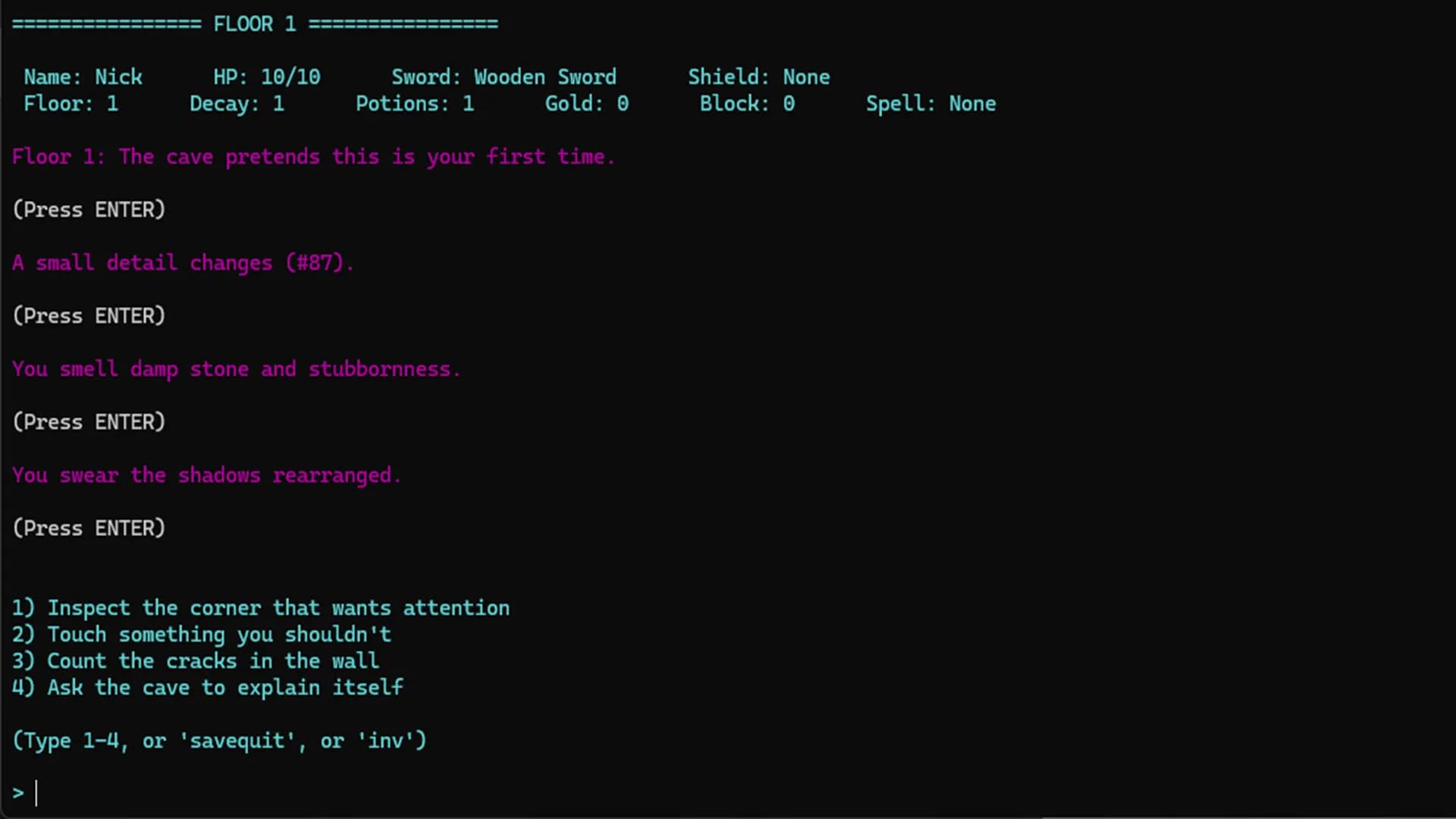 Nick's Text Adventure görsel 7