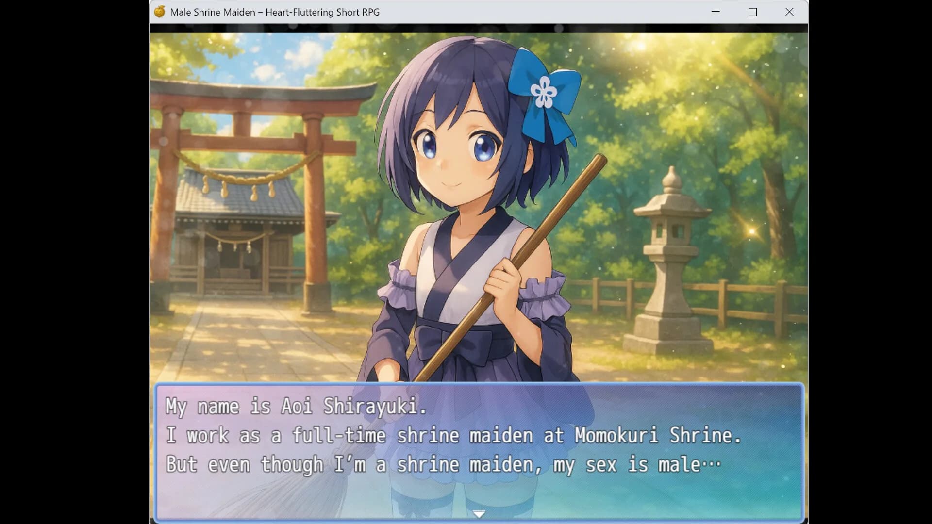 Male Shrine Maiden Heart-Fluttering Short RPG görsel 2