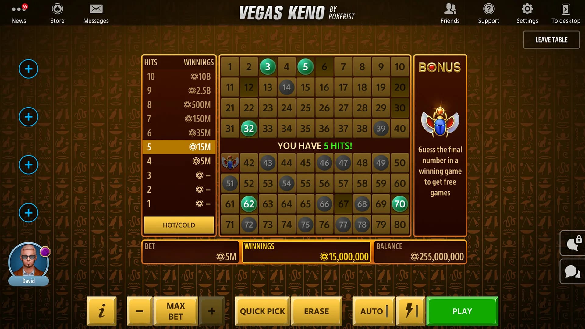 Pokerist'ten Vegas Keno görsel 3