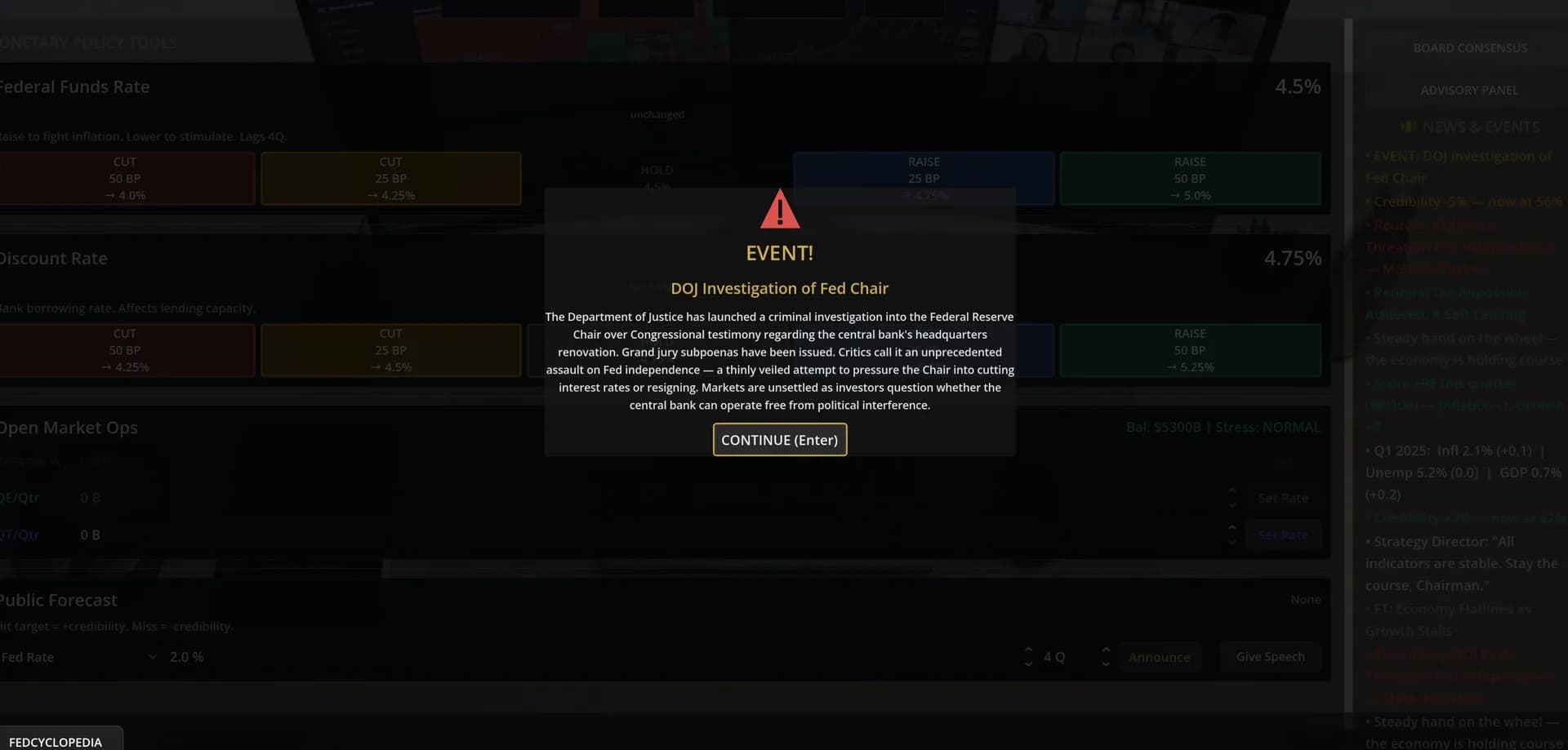 Federal Reserve Simulator görsel 6