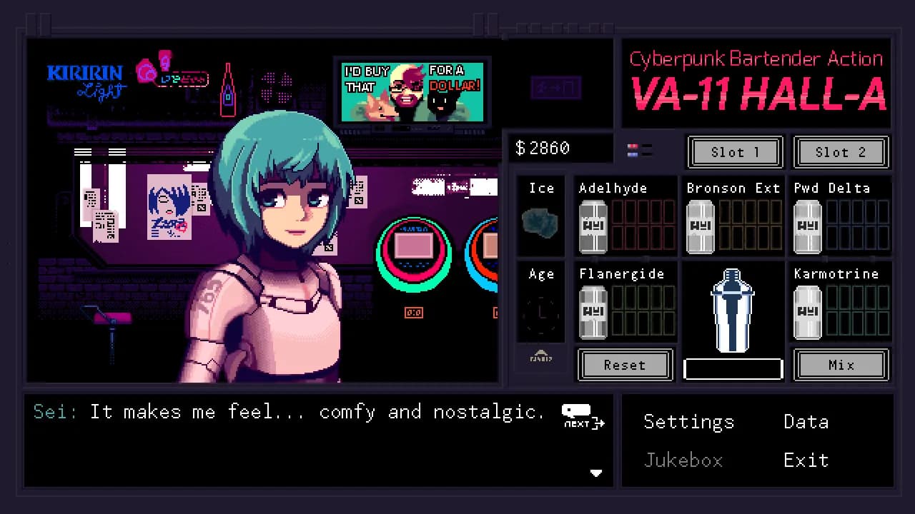 VA-11 Hall-A: Cyberpunk Bartender Action görsel 7