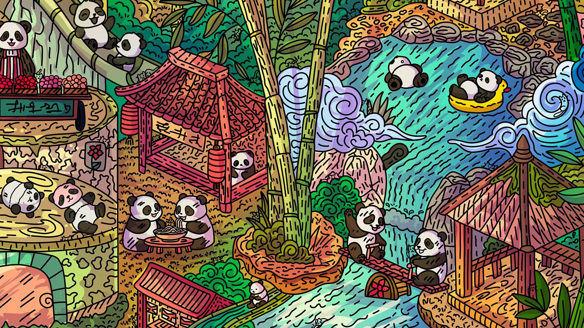 100 Panda Cats görsel 2