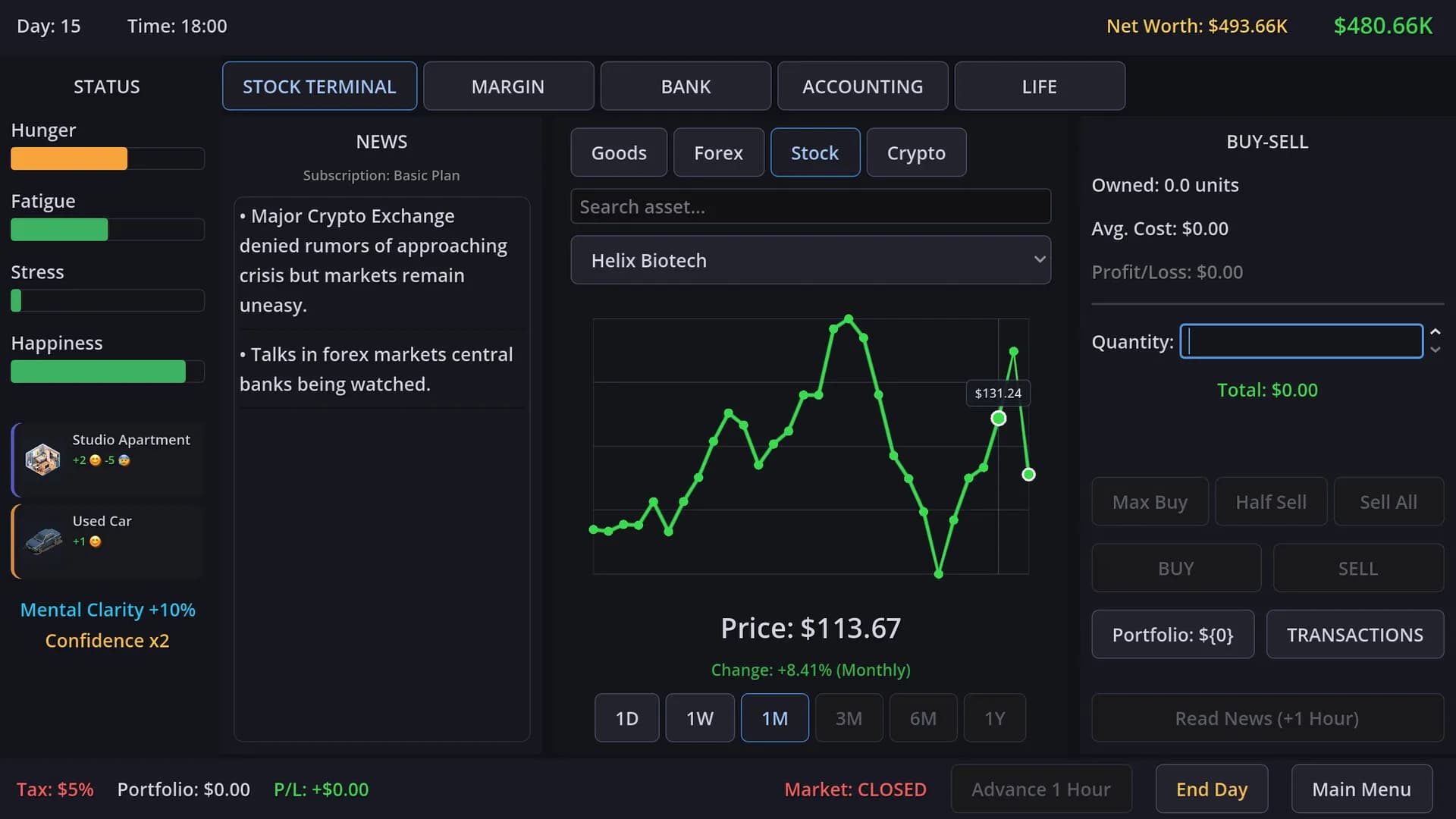 Neo Capitalist - Stock Market Survival Simulator görsel 2