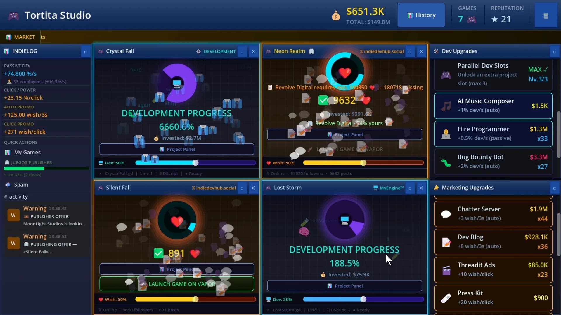 Game Dev Clicker Simulator görsel 2