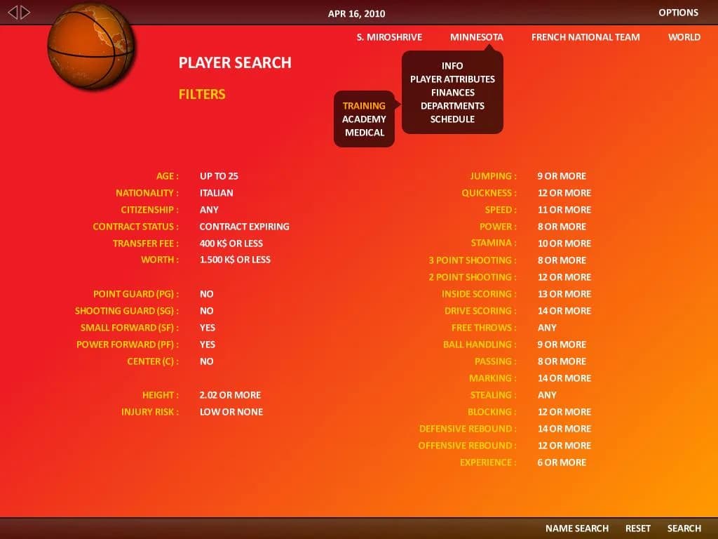 World Basketball Manager 2010 görsel 6