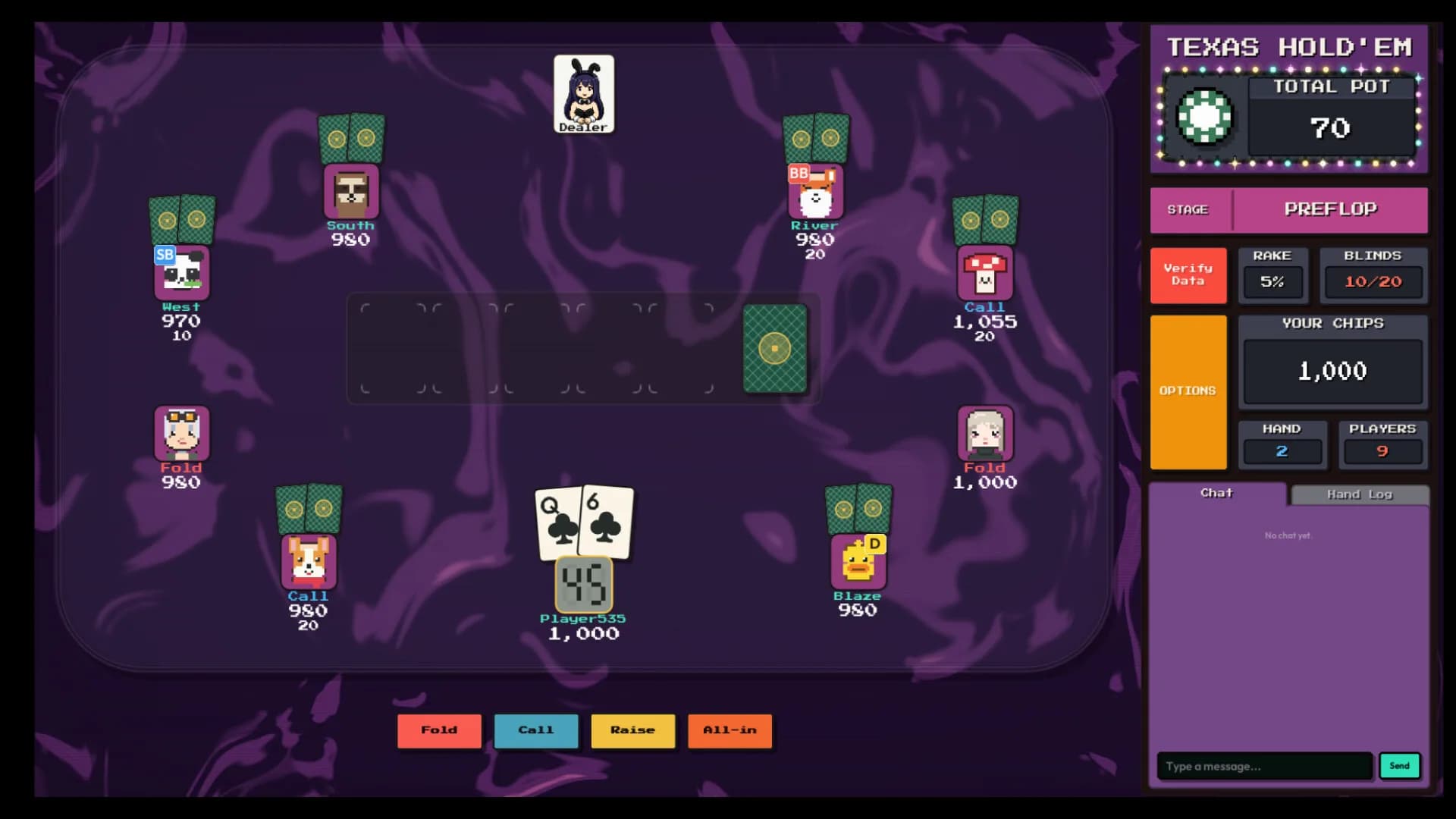 德州扑克 Pixel Hold'em görsel 3