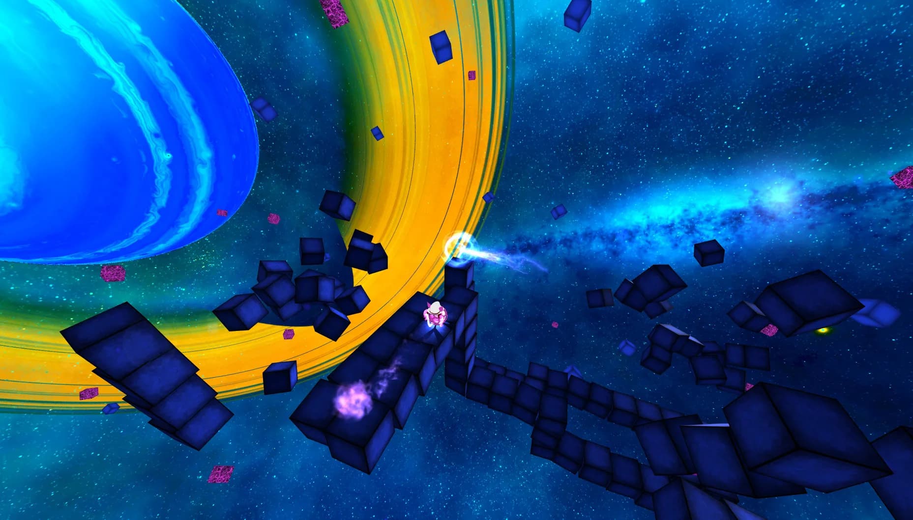 Deep Blue 3D Maze in Space görsel 3