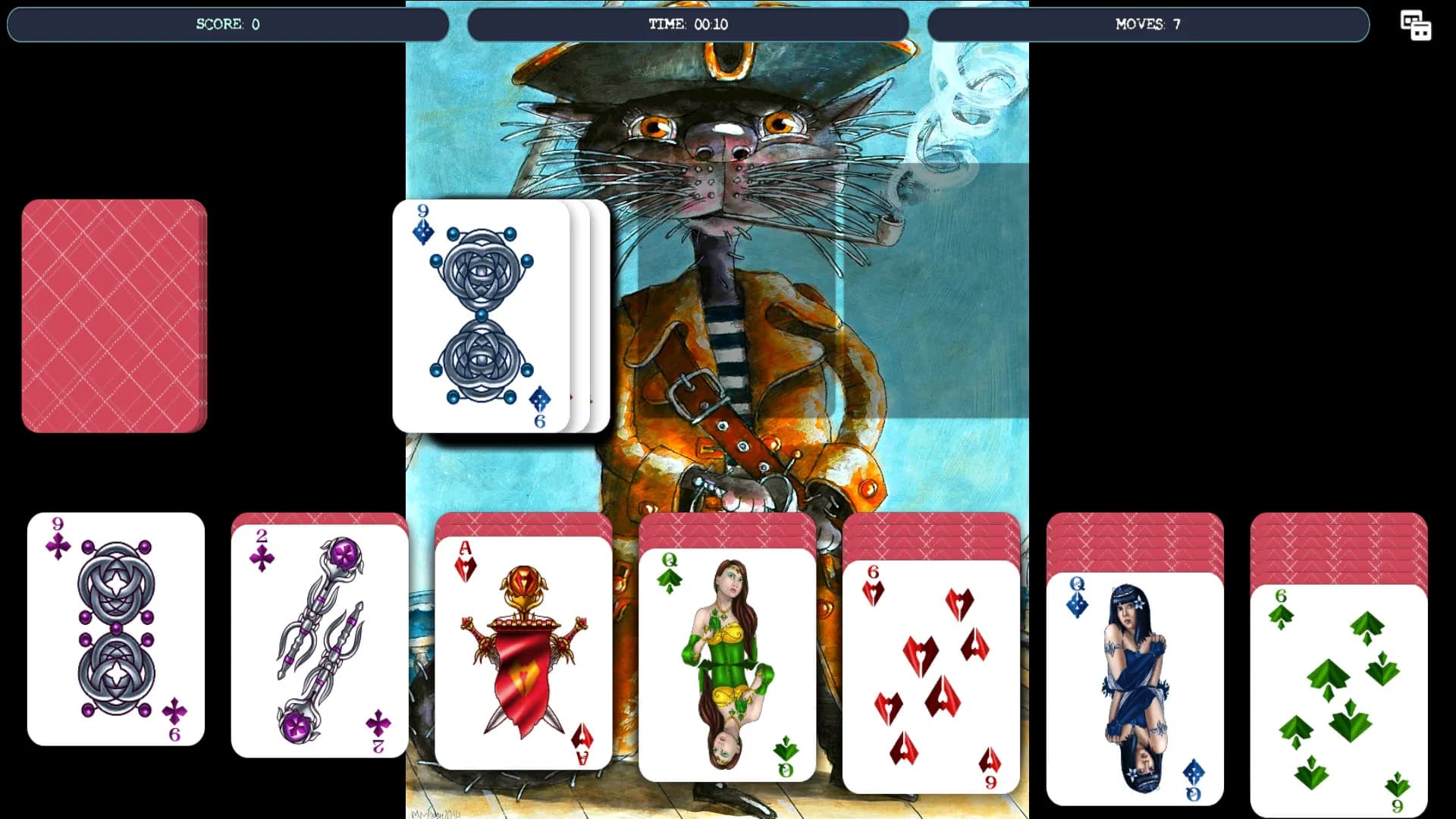 Solitaire - Cat Pirate Portrait görsel 2