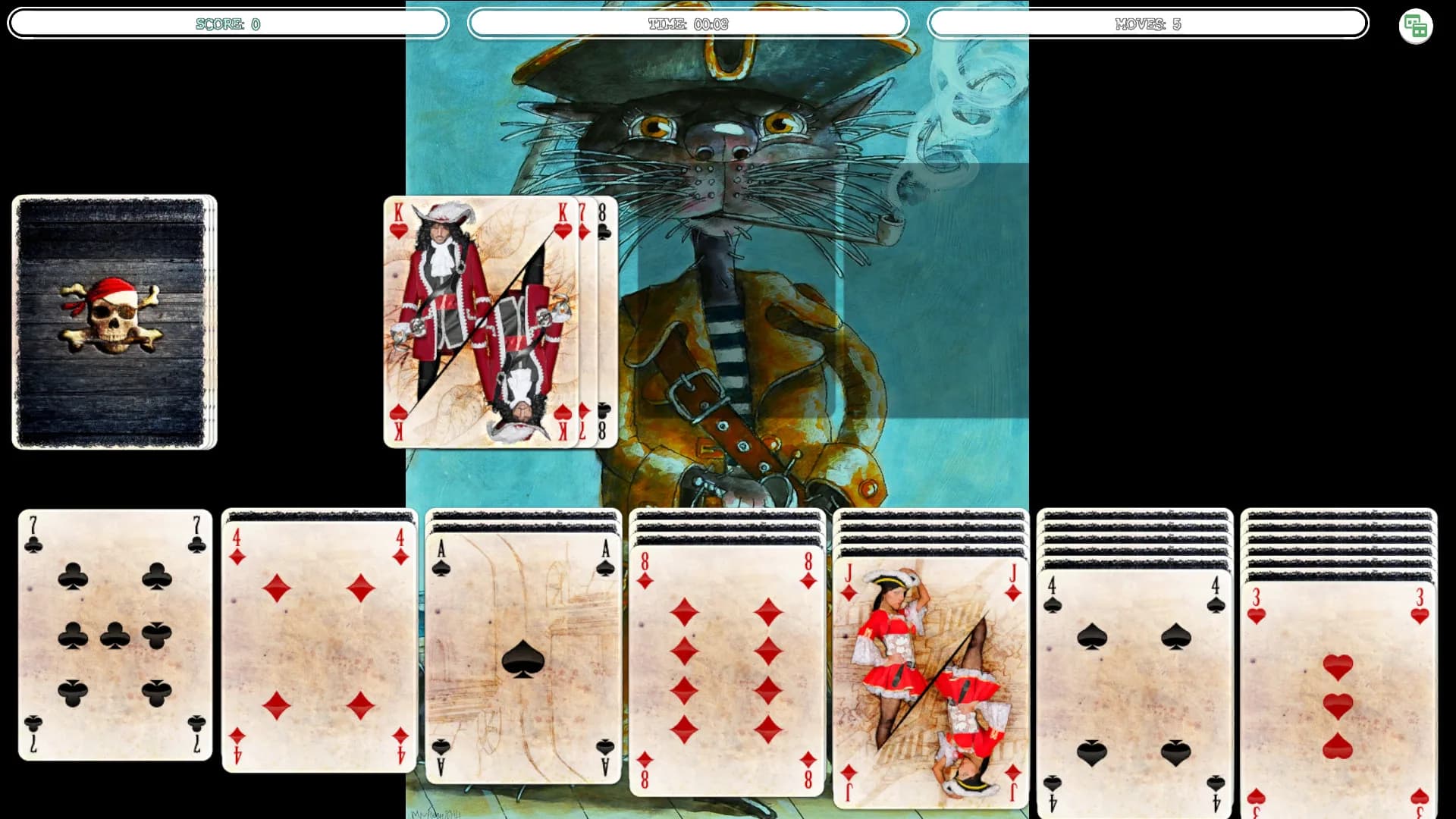 Solitaire - Cat Pirate Portrait görsel 9