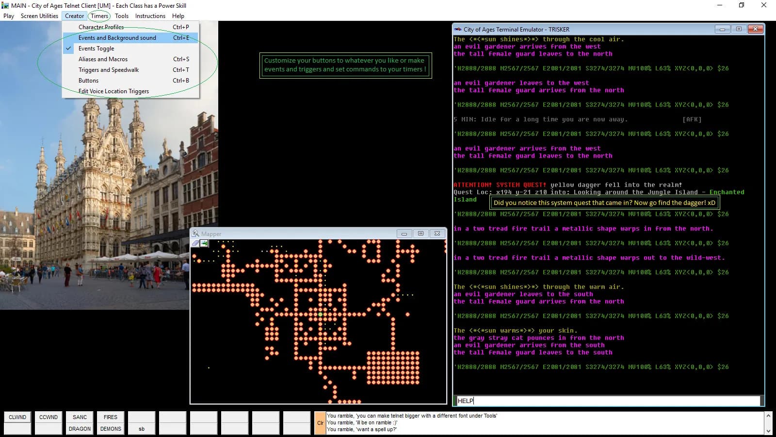City of Ages: Picture Supportive Text MUD (server and client included) görsel 6