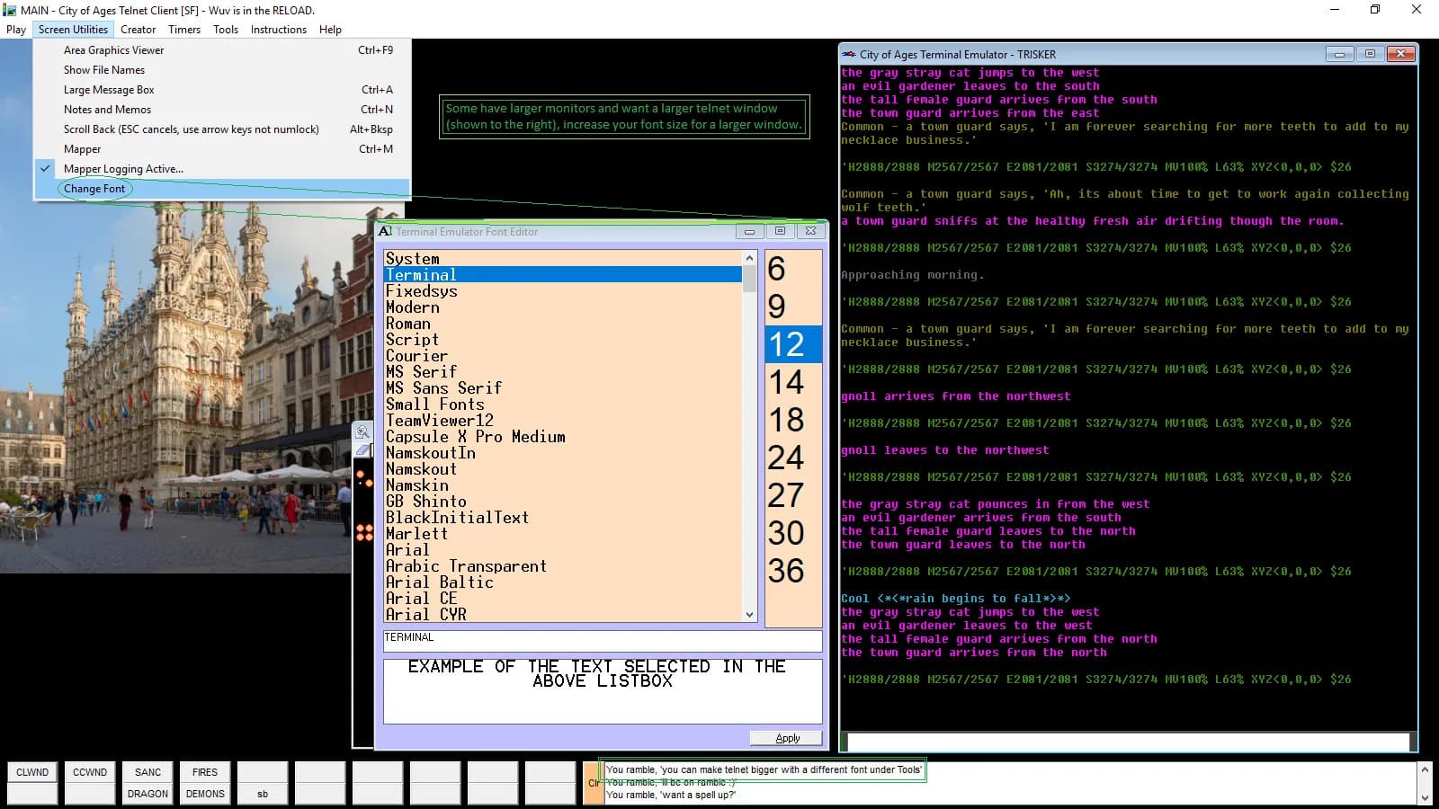 City of Ages: Picture Supportive Text MUD (server and client included) görsel 8