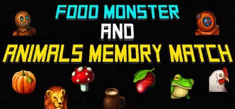 Food Monster and Animals Memory Match görsel 1